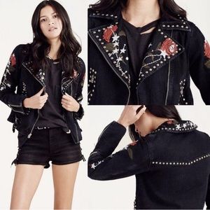 True Religion Moto Jacket Roses in size XS